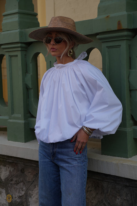 Lorena blanche - Blouse dos nu