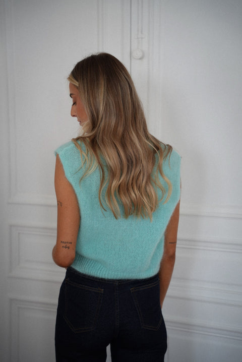 Polino bleu - Pull sans manches