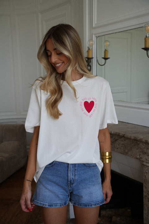 Mendy blanc - T-shirt cœur