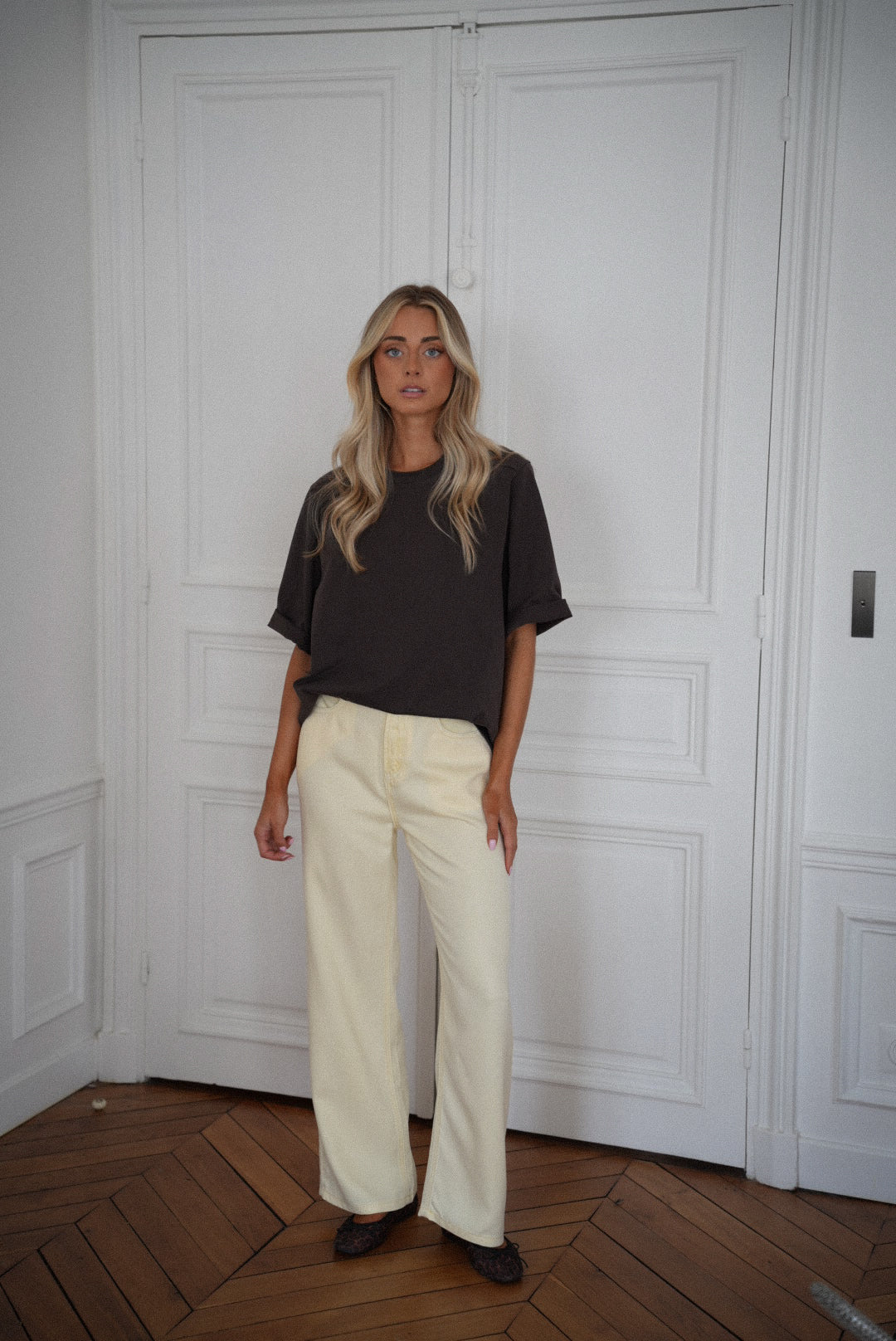 Shanon jaune - Pantalon droit