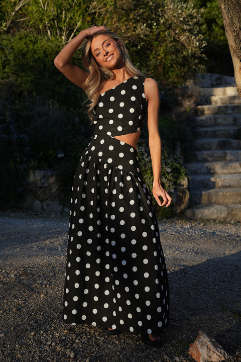 Émeline noir/blanc - Robe à pois