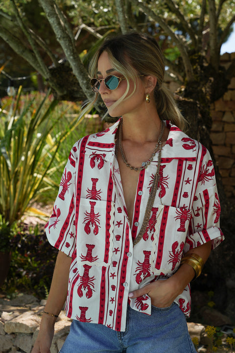 Ulysse rouge - Chemise imprimée