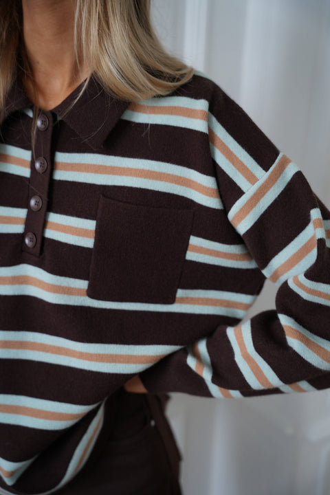 Candice chocolat - Pull rayé