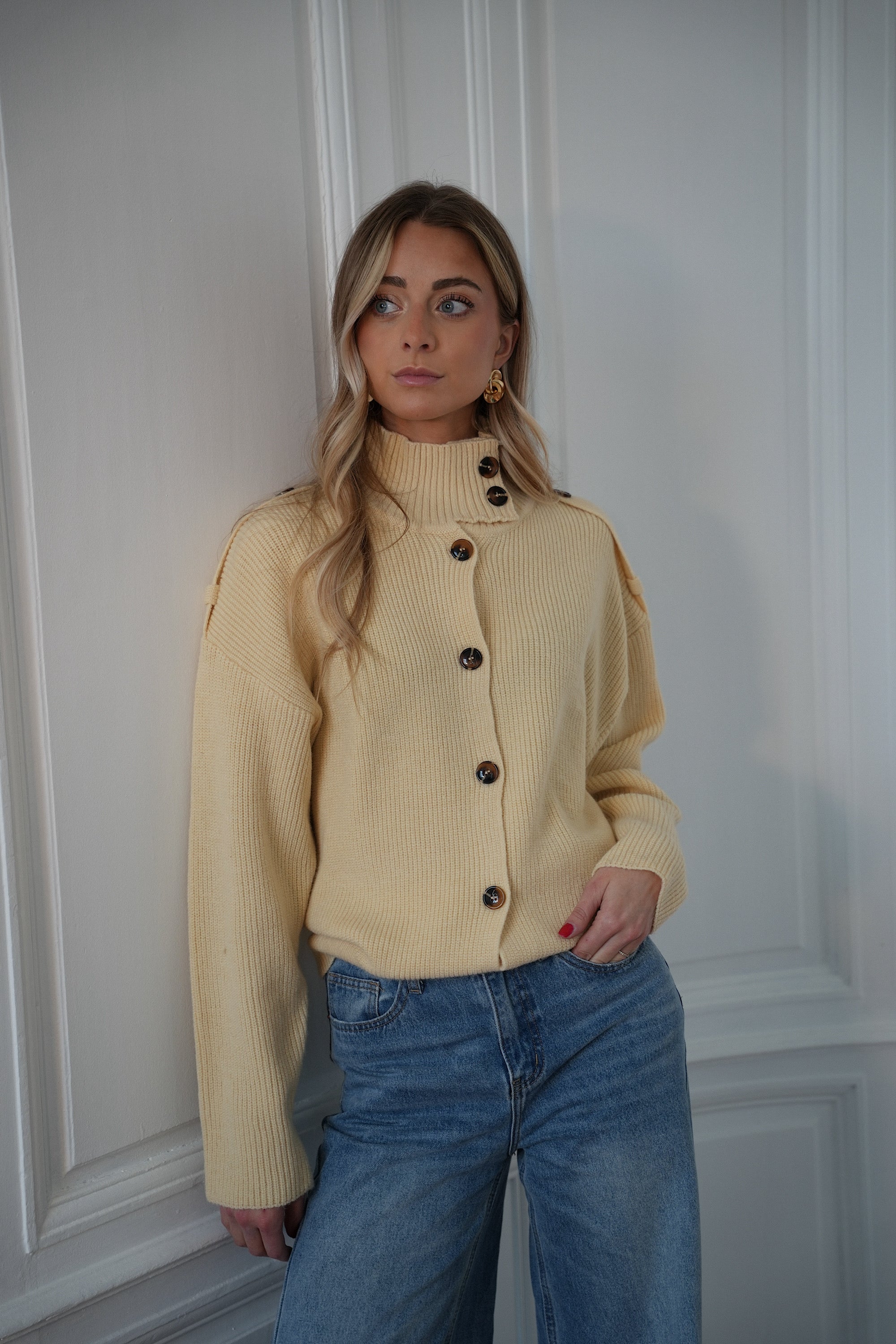 Virginia jaune - Gilet boutonné