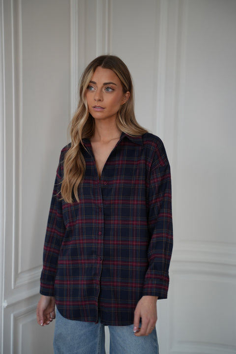 Amanda bordeaux - Chemise à carreaux