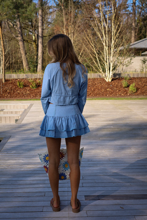 Gladys bleue - Jupe short