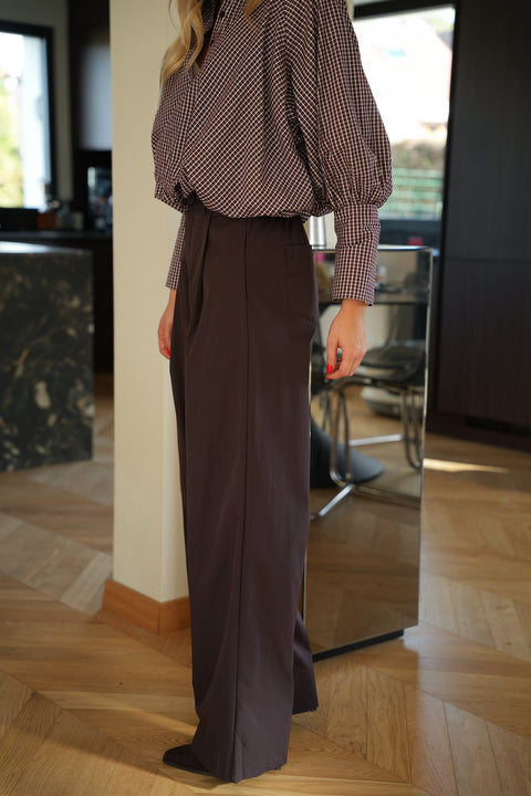 Assia prune - Pantalon droit