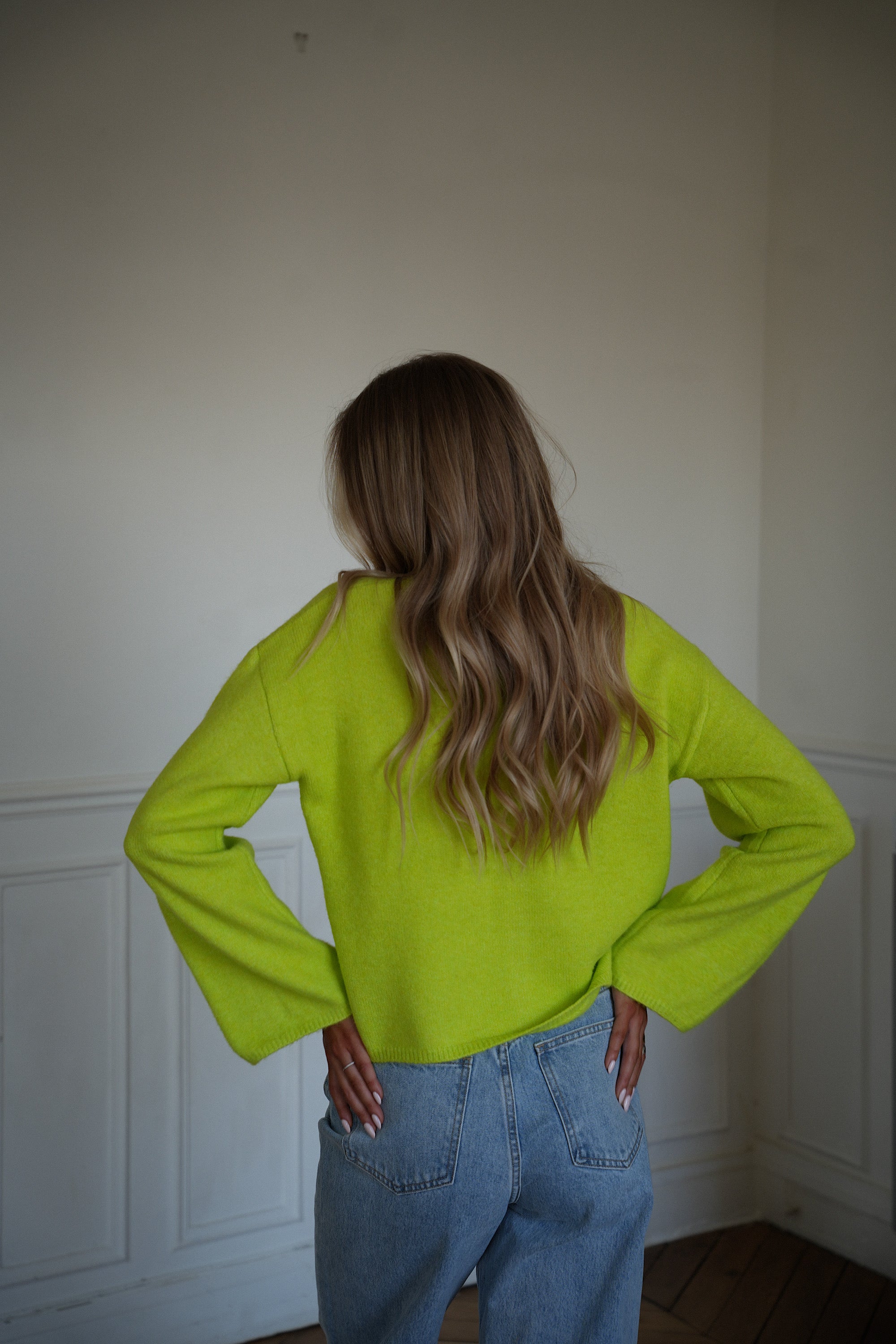 Janet vert - Gilet boutonné