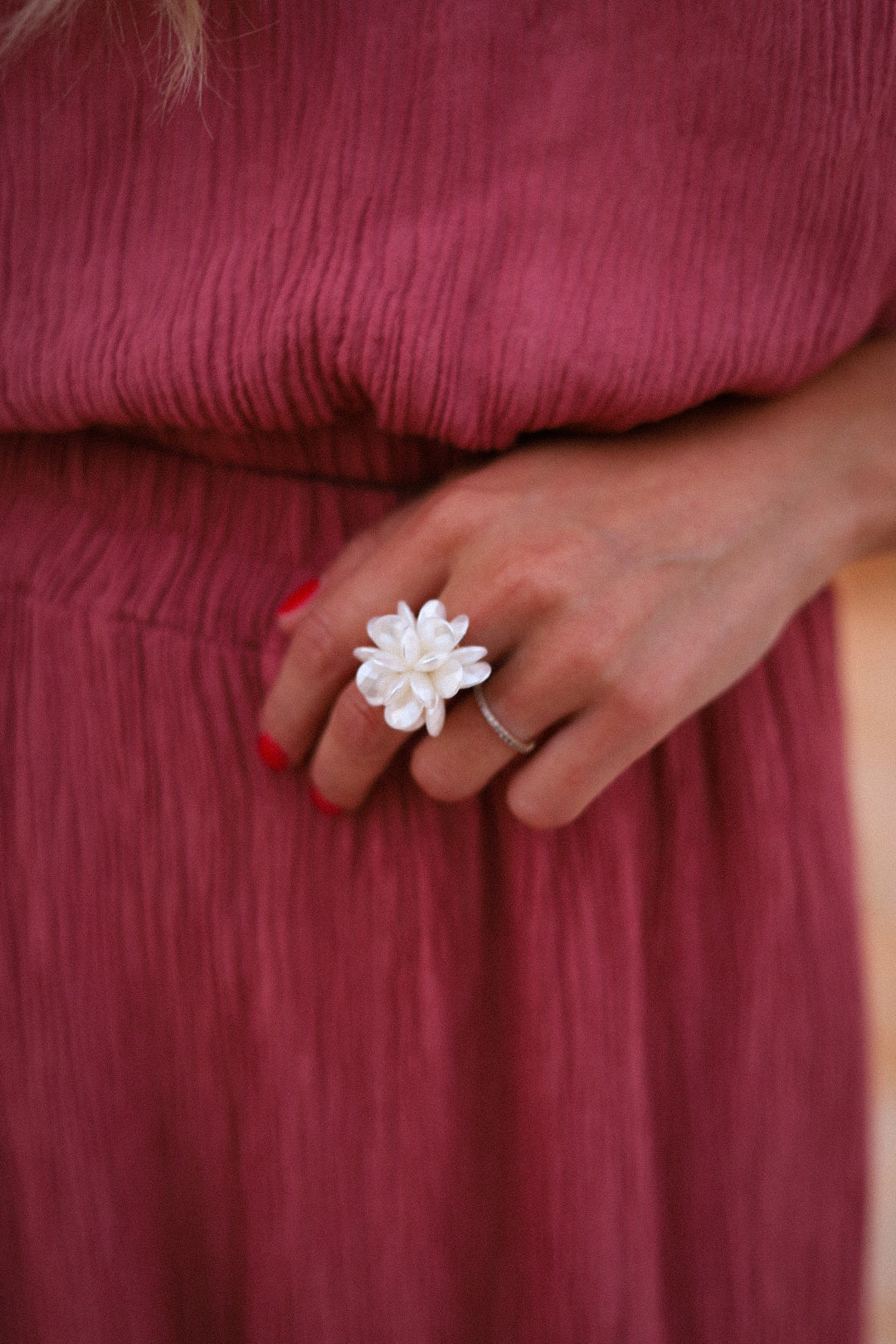 Suzan blanche - Bague acier