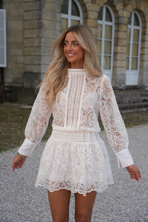 Aylan blanche - Robe brodée