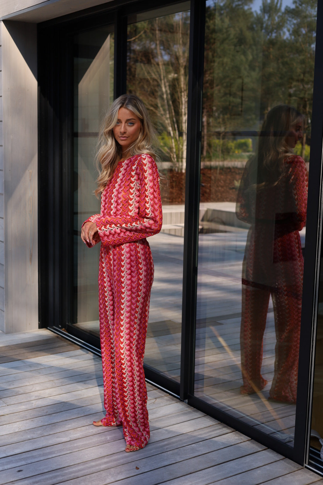 Pablo rouge - Pantalon crochet