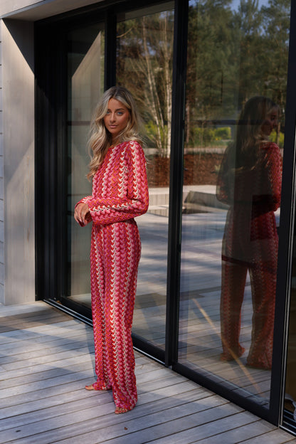 Pablo rouge - Pantalon crochet