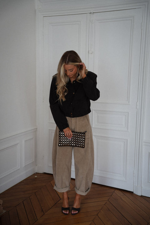 Revan chocolat - Pochette cloutée