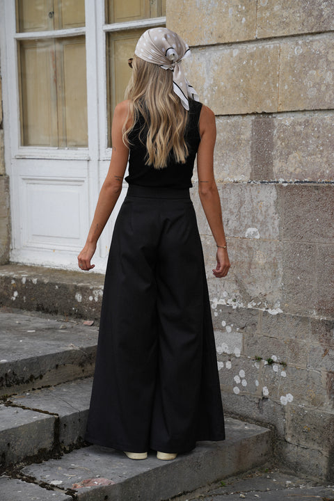 Manolia noir - Pantalon évasé