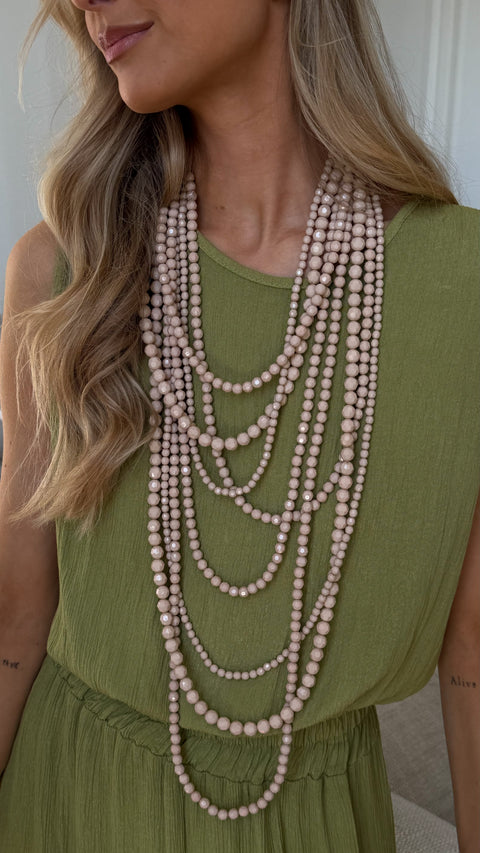 Milly beige - Collier en perles