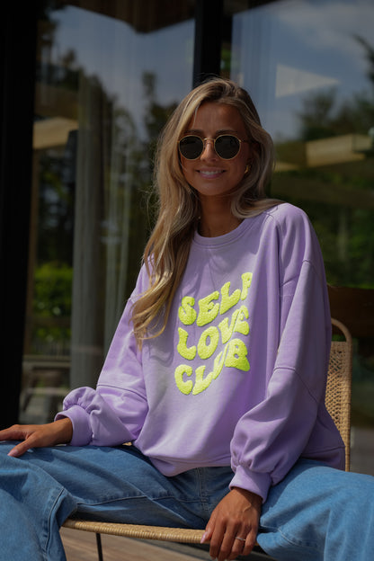 Mona violet - Sweat-shirt brodé
