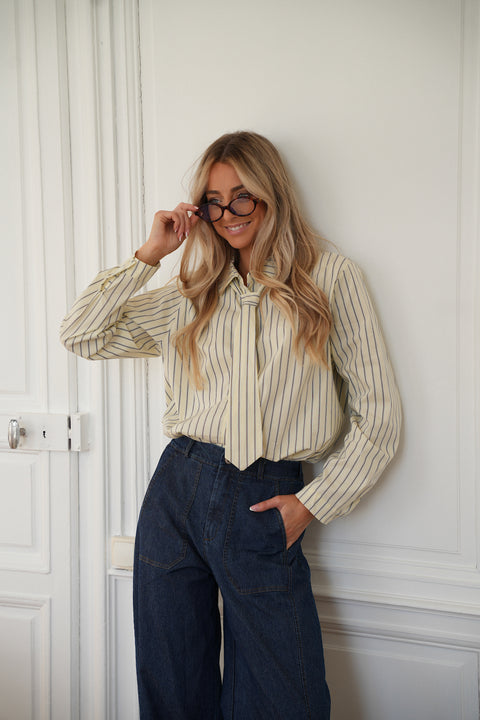 Lora jaune - Chemise cravate