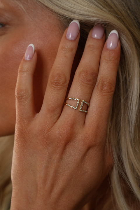 Evi dorée - Bague acier