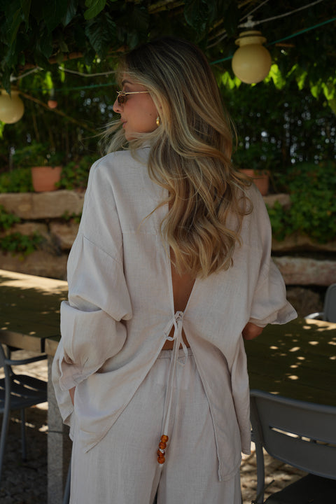Lexie beige - Chemise dos nu