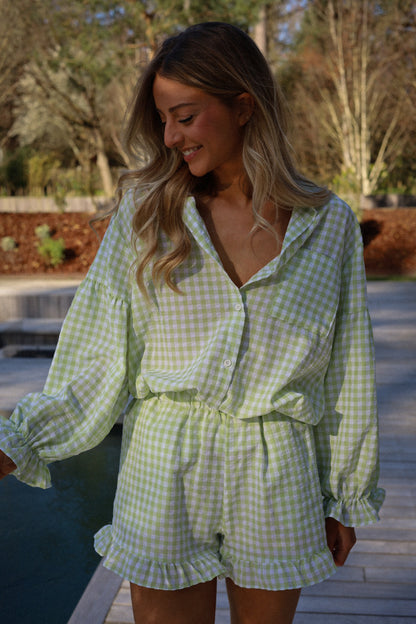 Tracie verte - Chemise vichy