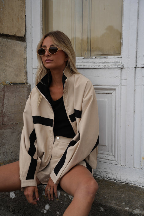 Holy beige - Short à bandes