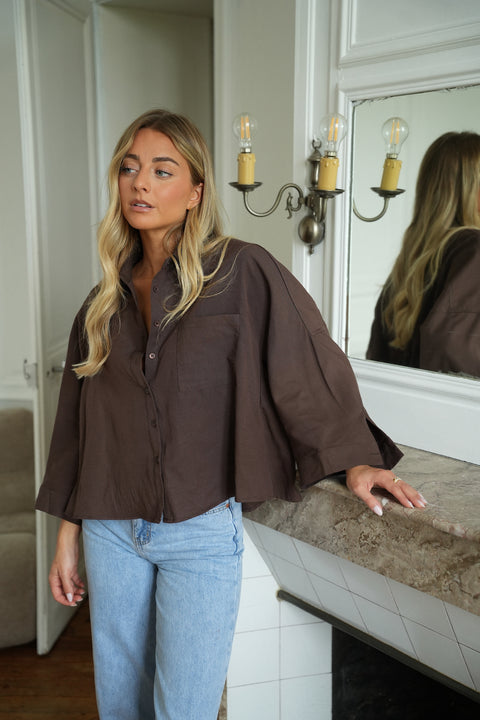 Dorine chocolat - Chemise ample
