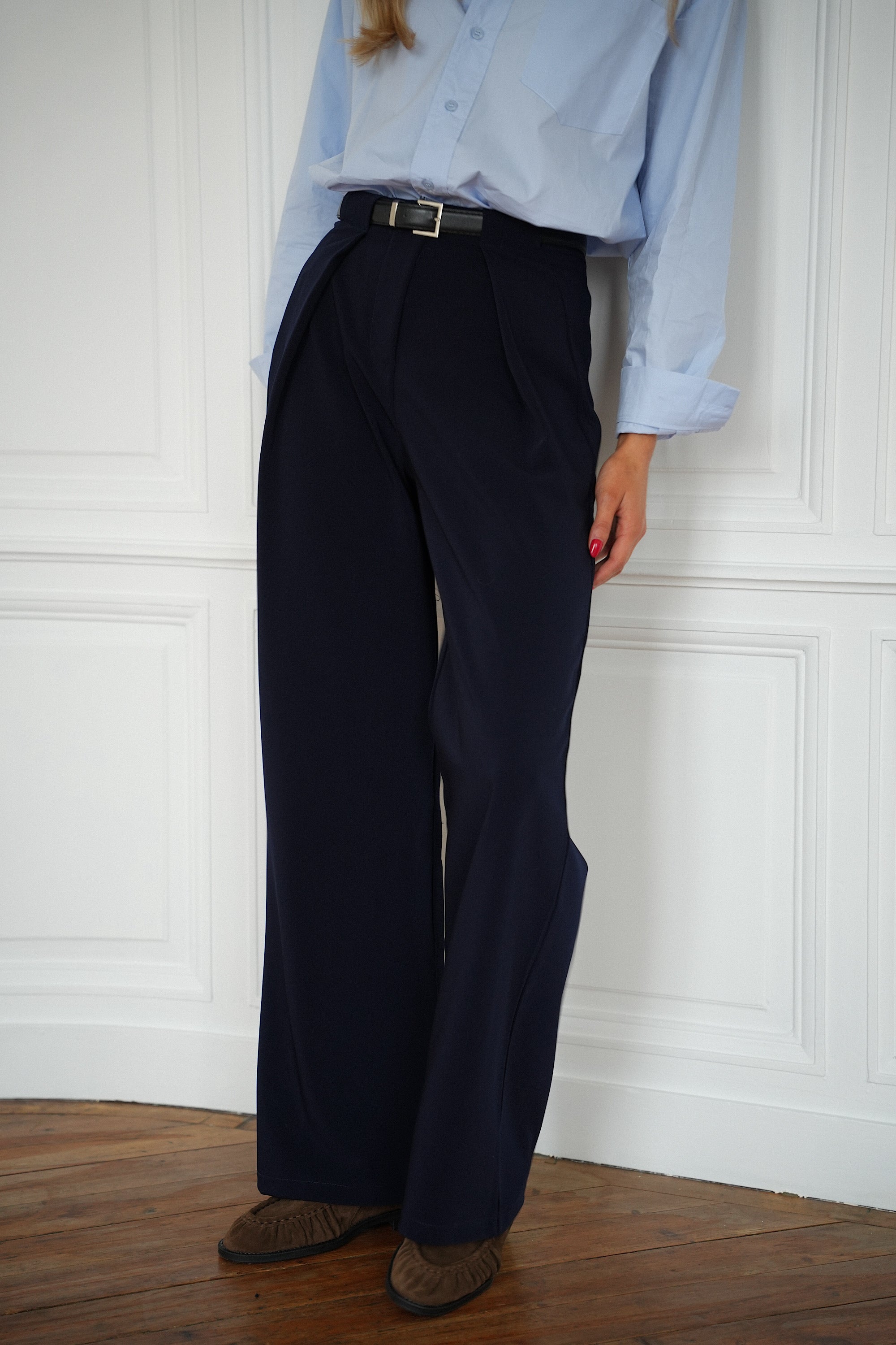 Sandro marine - Pantalon droit
