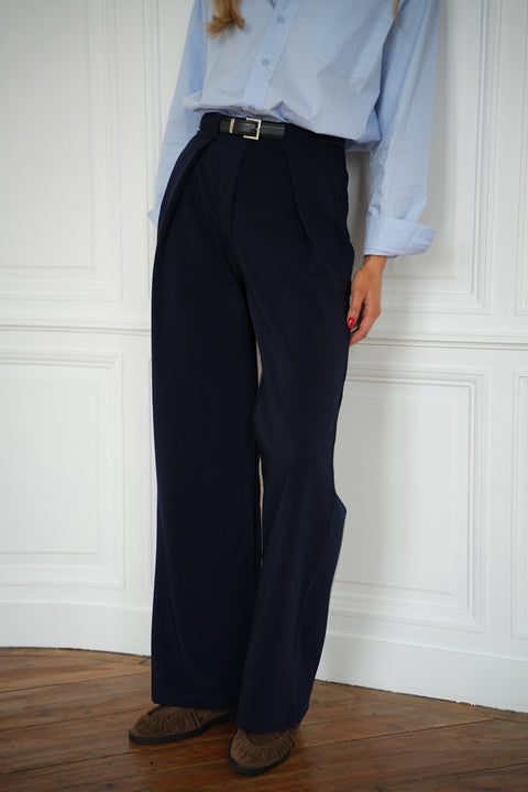 Sandro marine - Pantalon droit