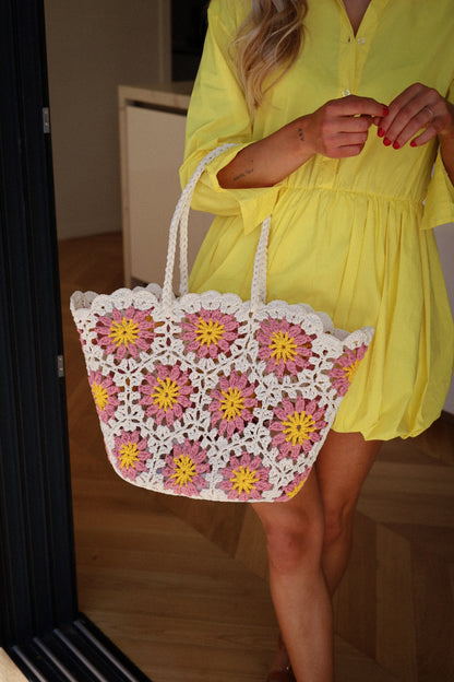 Daisy rose - Sac paille
