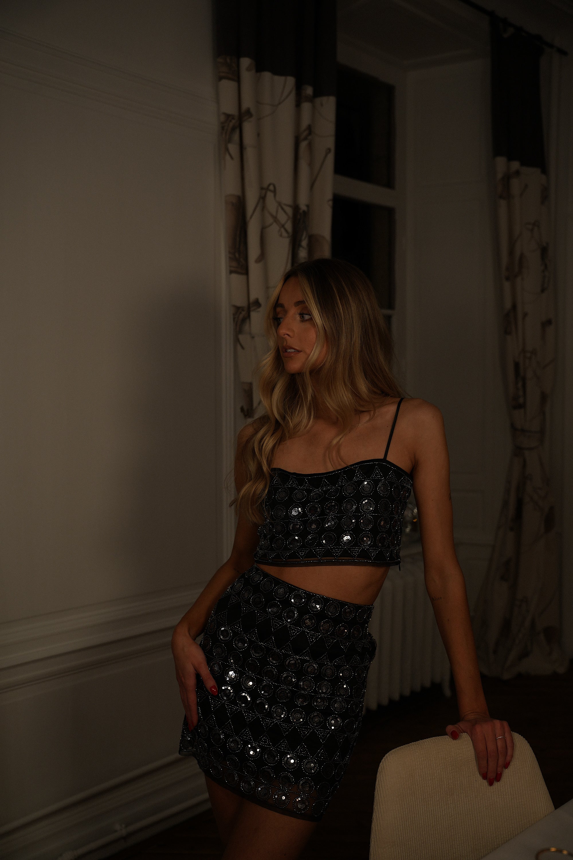 Tifen noir - Top sequins