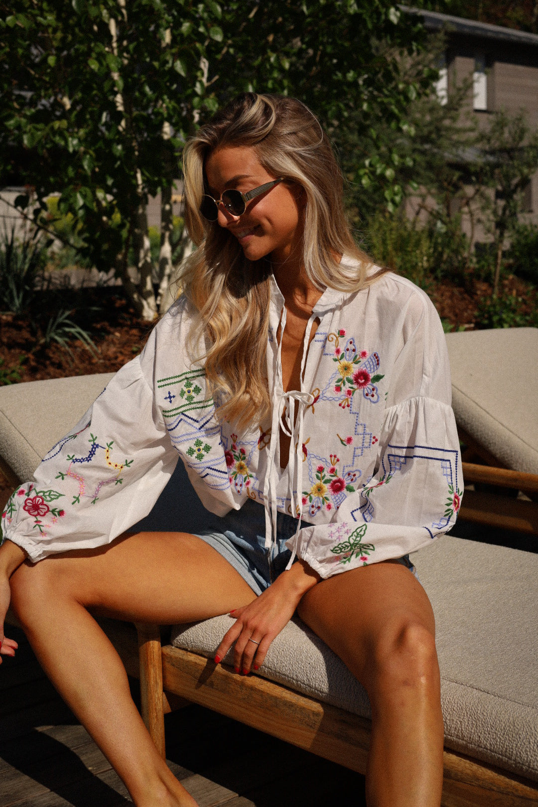 Malaga blanche - Blouse brodée