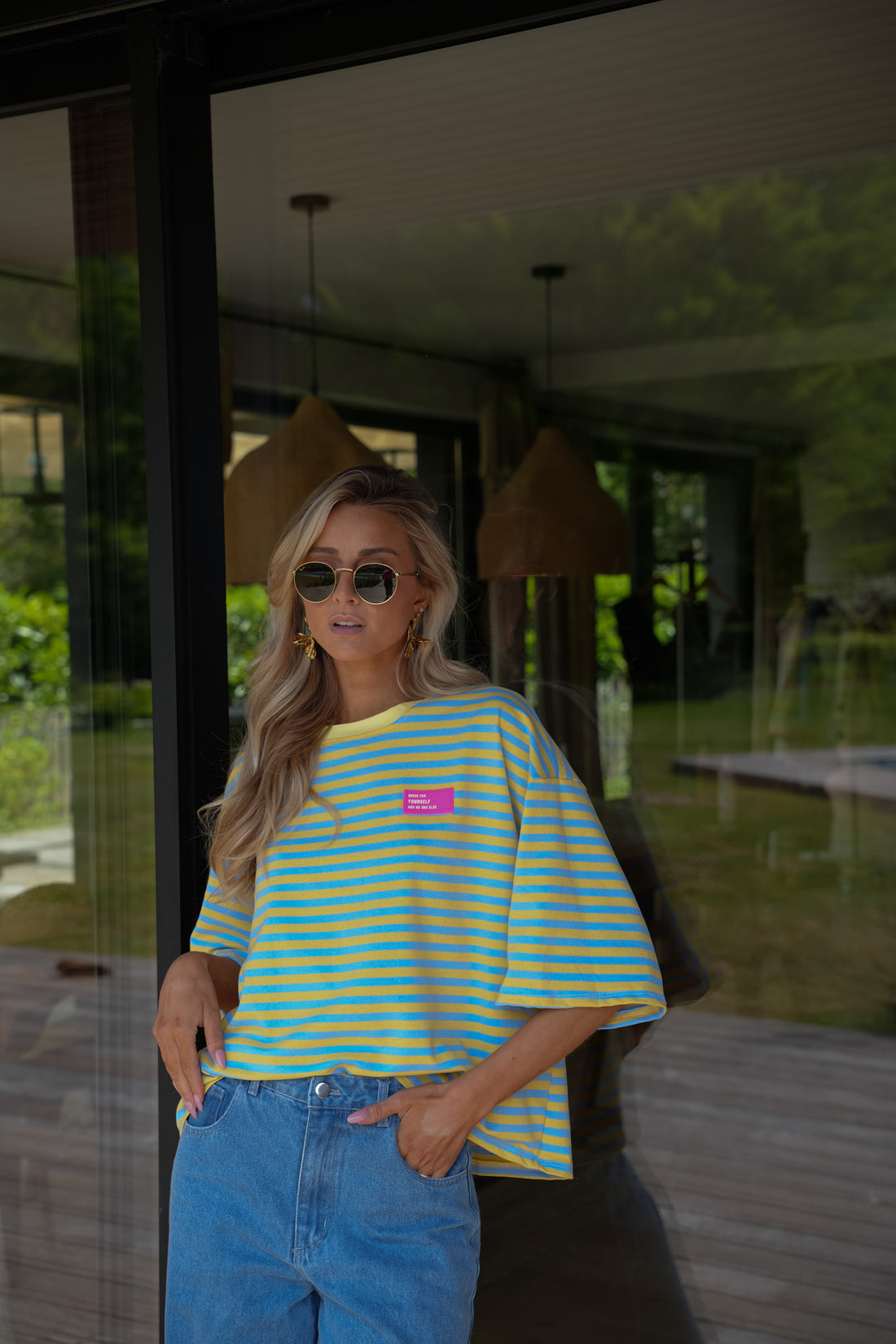 Tony bleu/jaune - T-shirt rayé