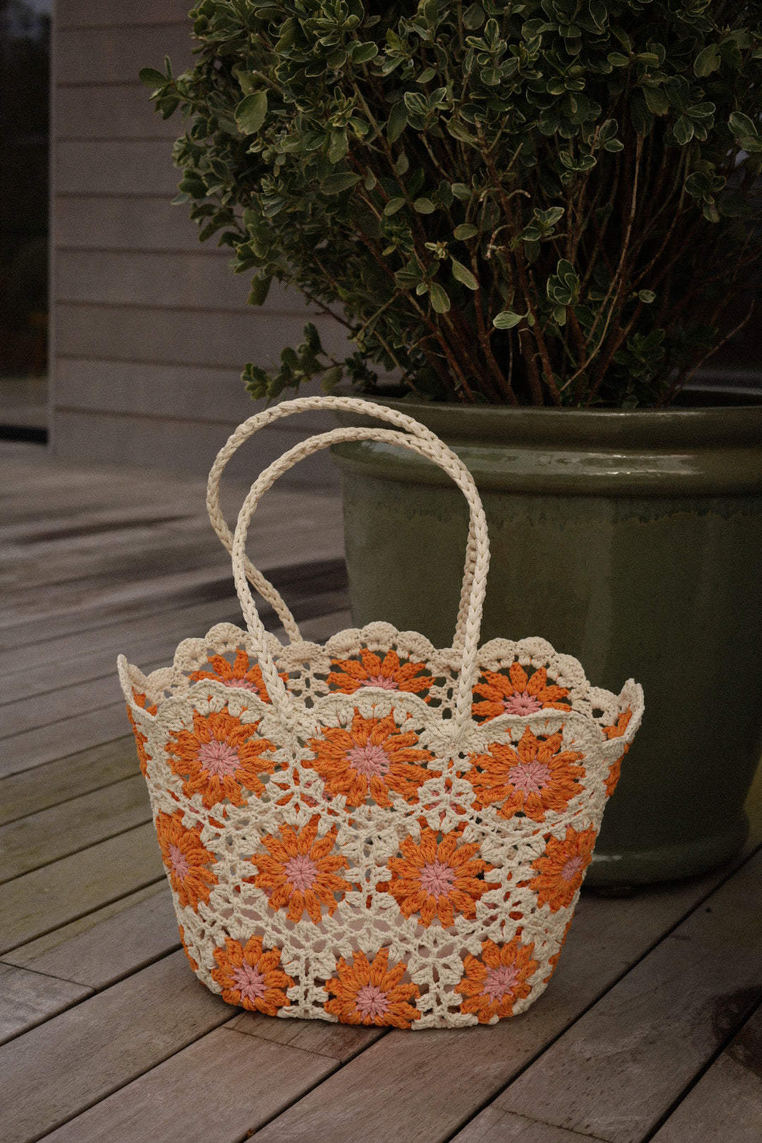 Daisy orange - Sac paille