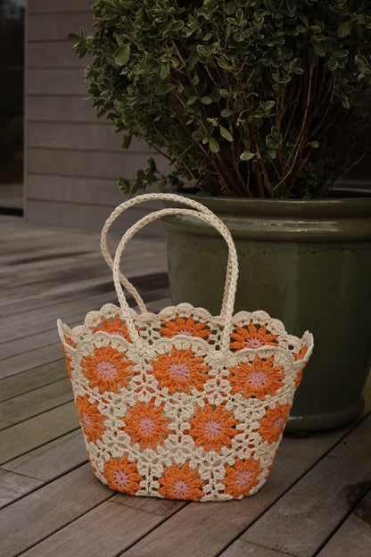 Daisy orange - Sac paille