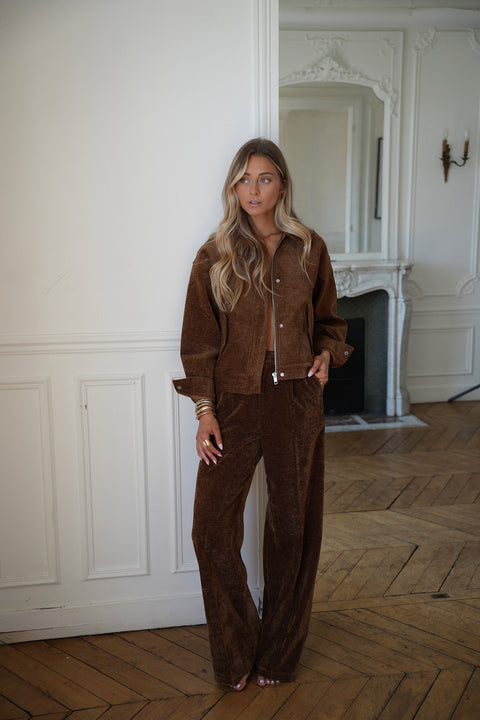 César camel - Veste velours