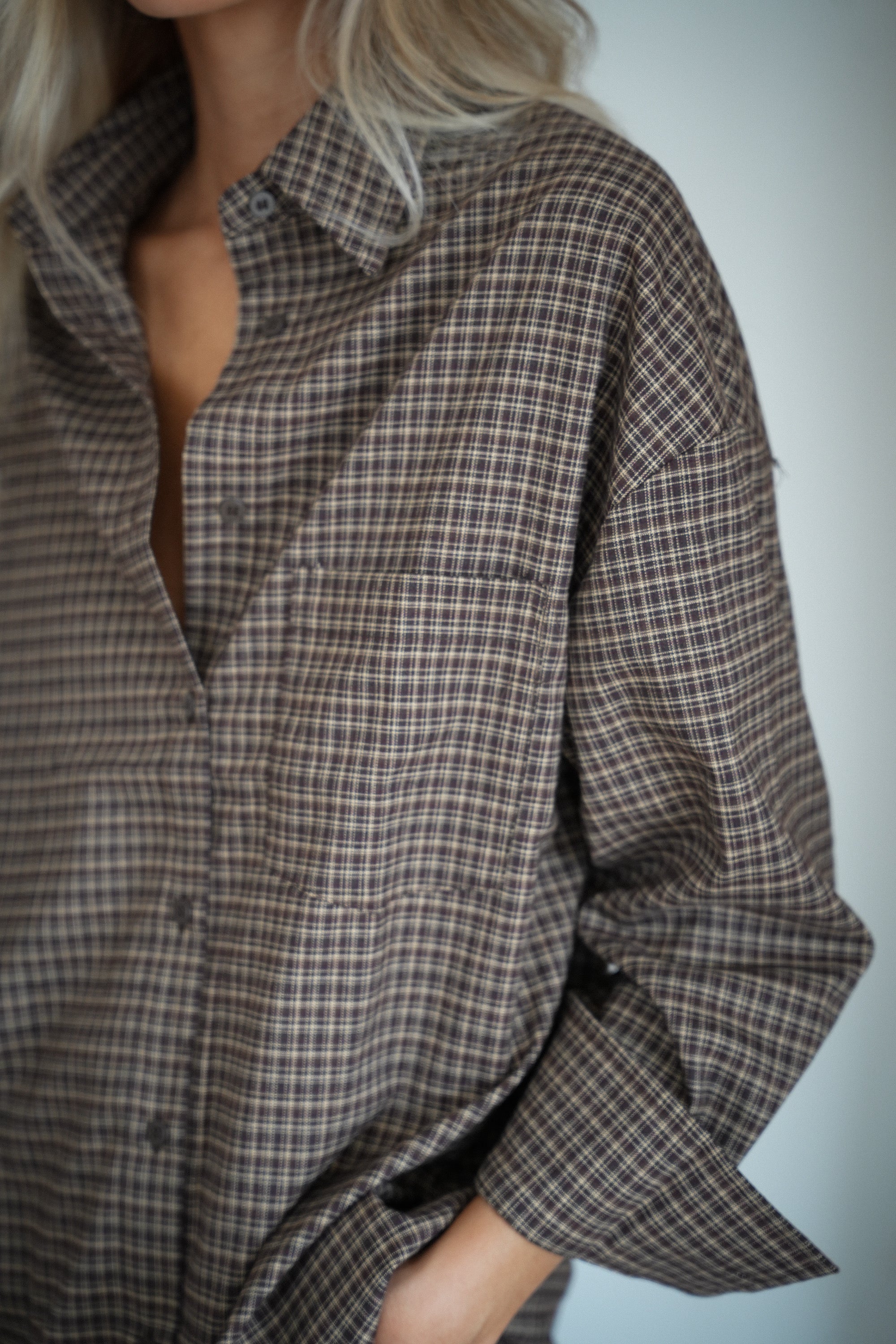 Agata chocolat - Chemise à carreaux