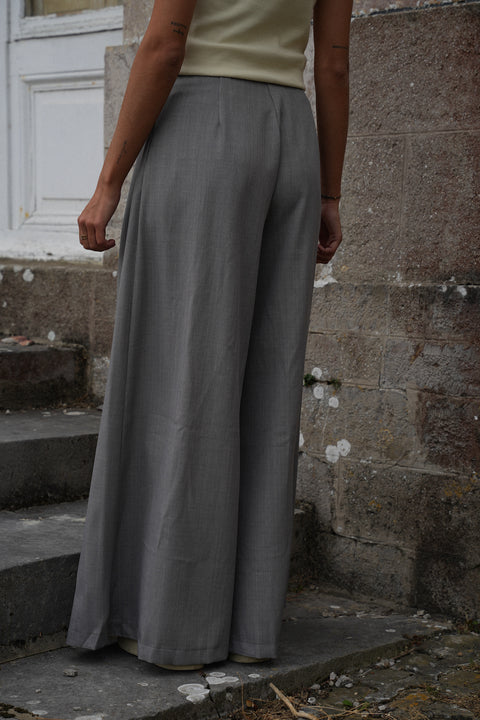 Manolia gris - Pantalon évasé