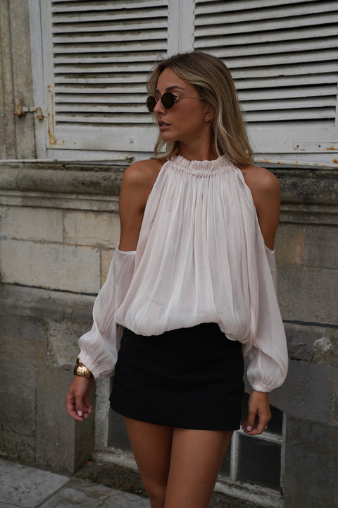 Octavia crème - Blouse ajourée