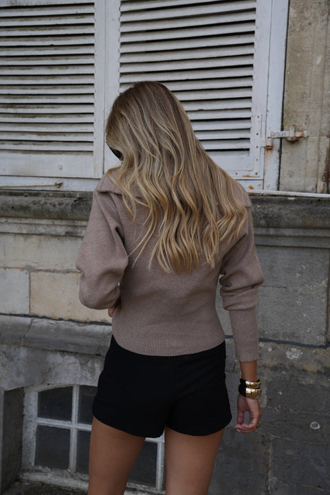 Abi taupe - Gilet zippé