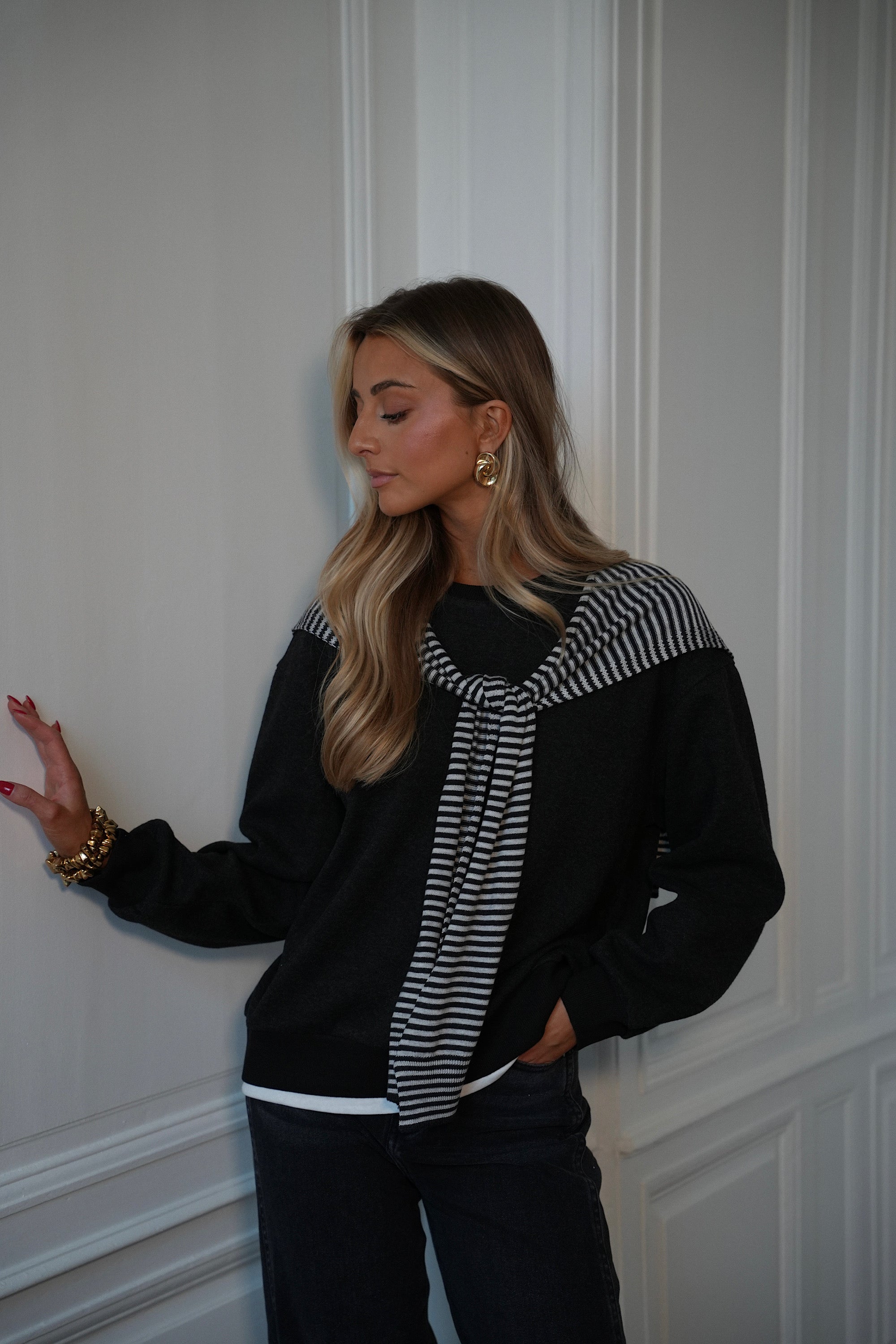 Nico gris foncé - Sweat marinière