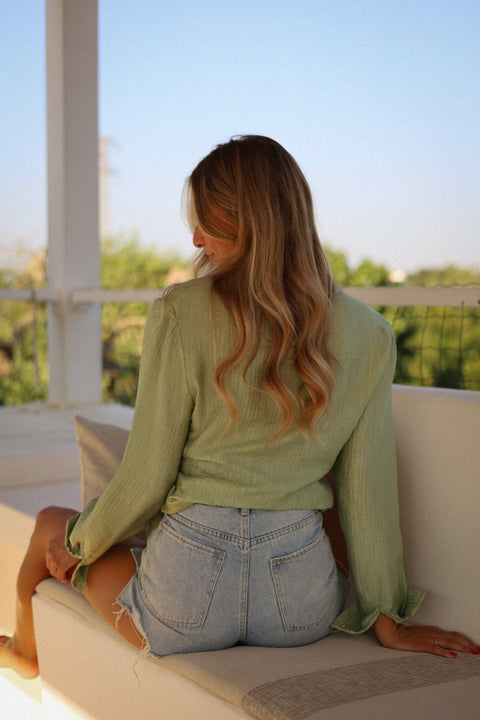 Elia verte - Blouse cache cœur