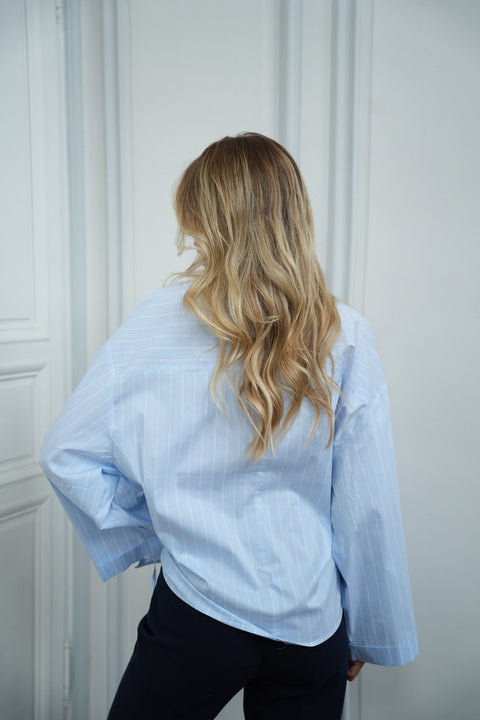 Ross bleue - Blouse cache-cœur