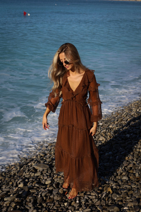 Lorie marron - Robe longue