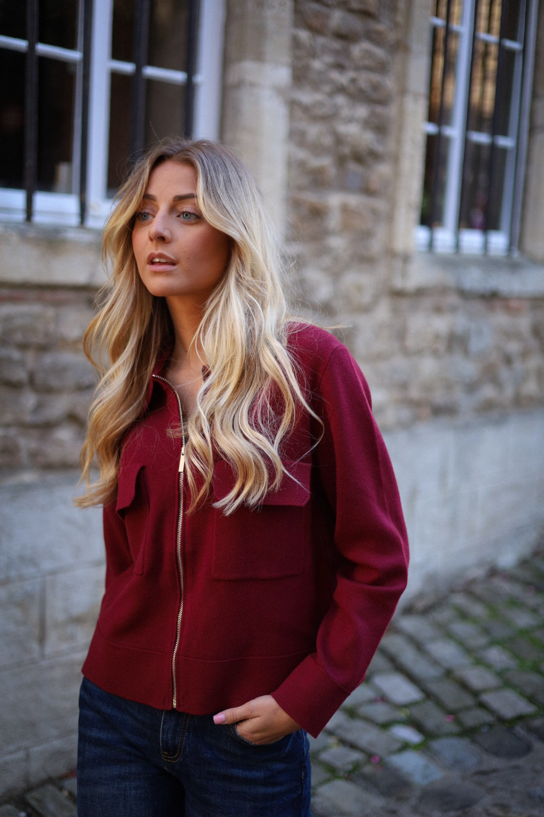 Emmy bordeaux - Gilet zippé