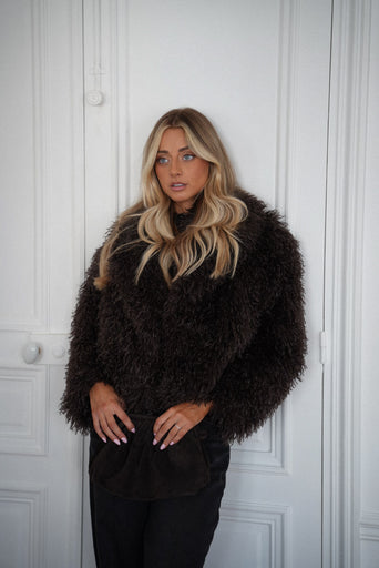 Soanne chocolat - Manteau fourrure