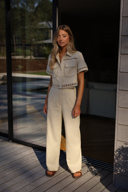 Sina beige - Pantalon droit