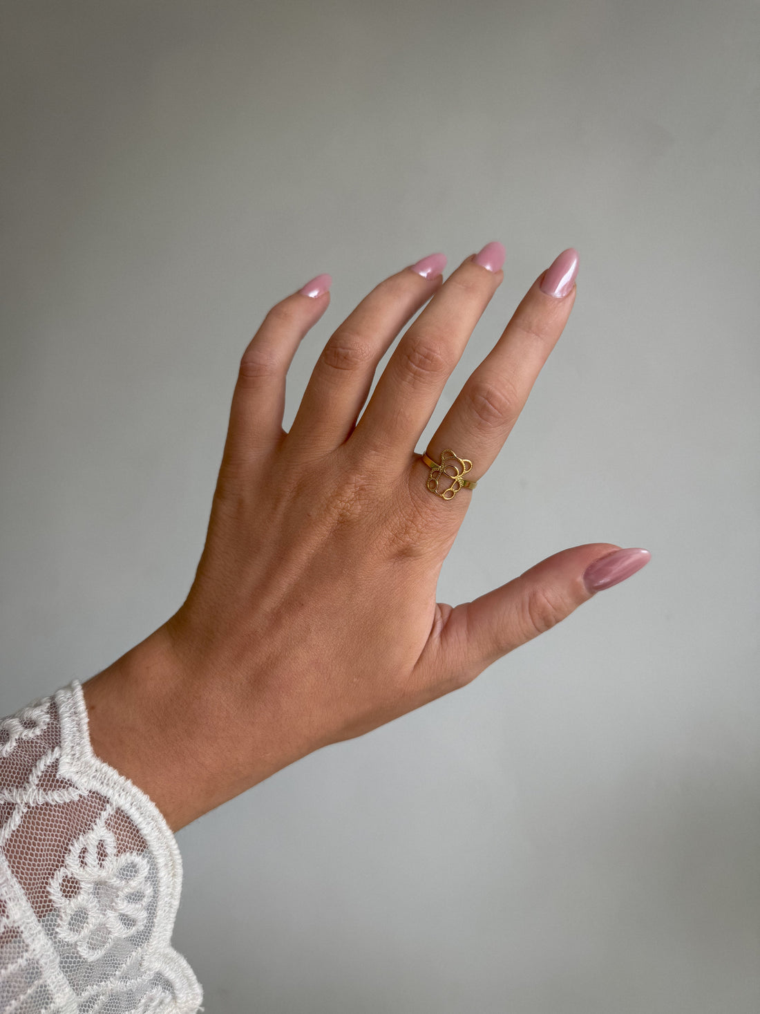 Tedy dorée - Bague acier