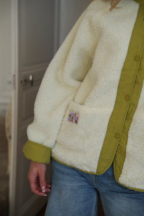 Lize olive - Veste réversible