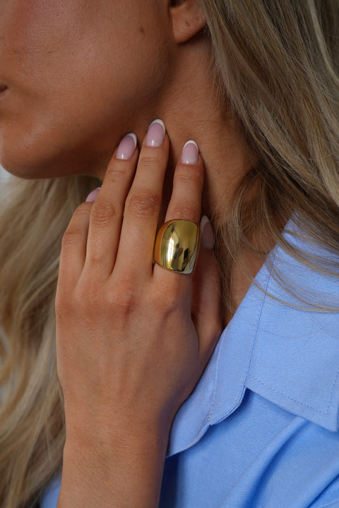 Lia dorée - Bague acier