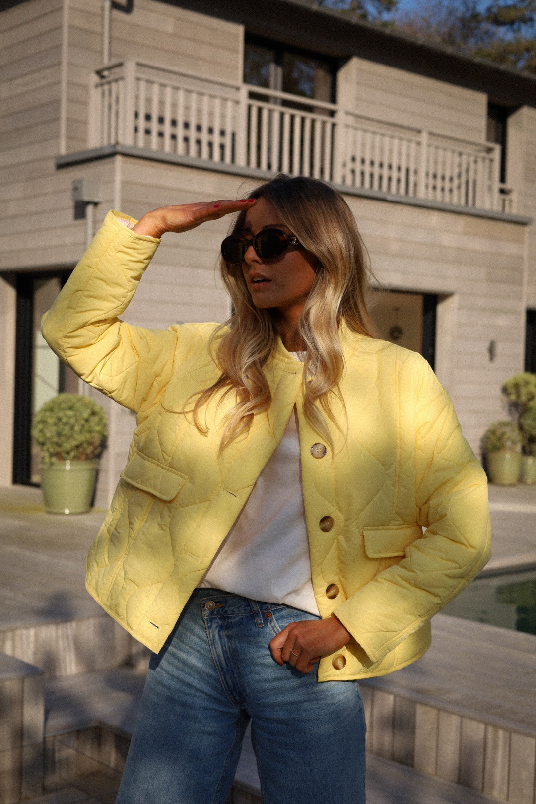 Charline jaune - Veste matelassée